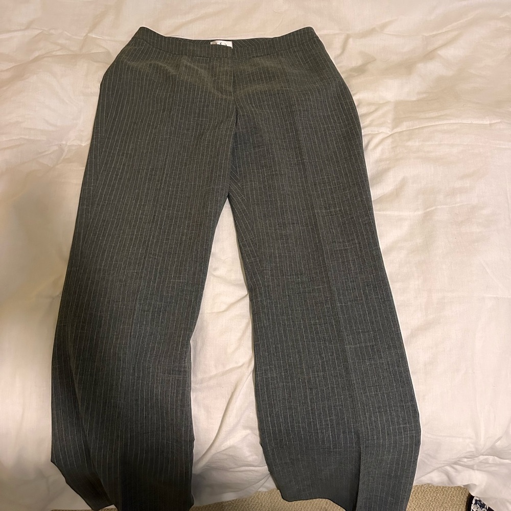 Gray pinstripe work pants